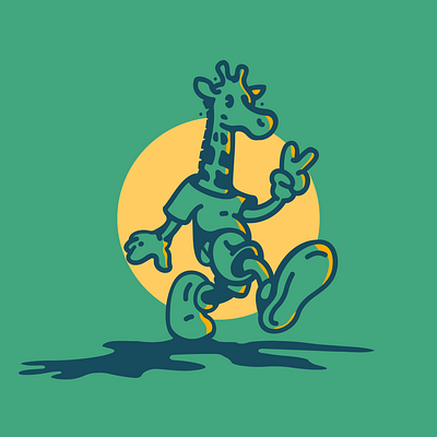 Chill giraffe. austin branding chill design giraffe green illustration mascot
