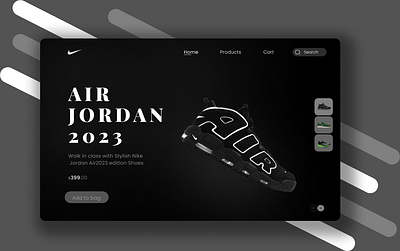 Shoe store Landing page branding dark design graphic design logo minimal shoe ui ux web