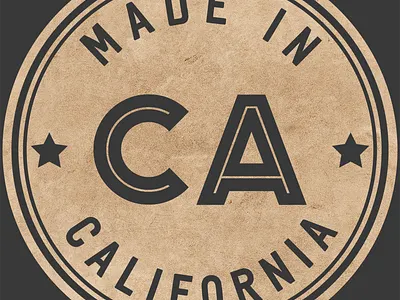 Made In California CA State USA design lettering redbubble teepublic texture