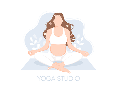 Poster for yoga studio design faceless graphic design illustration logo poster pregnant women yoga yogastudio
