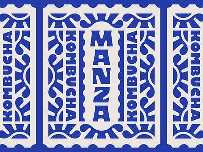 MANZA alive branding custom font graphics kombucha label livingmanza logotype stamp sunshine type typography