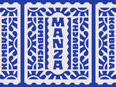 MANZA alive branding custom font graphics kombucha label livingmanza logotype stamp sunshine type typography
