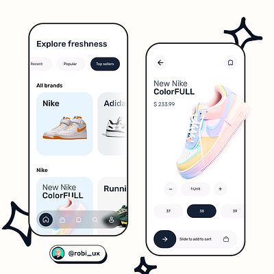 UI Design concept for a shopping app for special sneakers. app design ui uidesign uiux ux uxdesign uxui