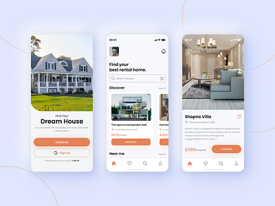 Real Estate App app clean design landingpage design ui ux website design