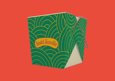 SASHI NOODLE - FOOD BOX DESING brand branding design foodbox graphic design green illustration logo noodle oldschool red typography vector