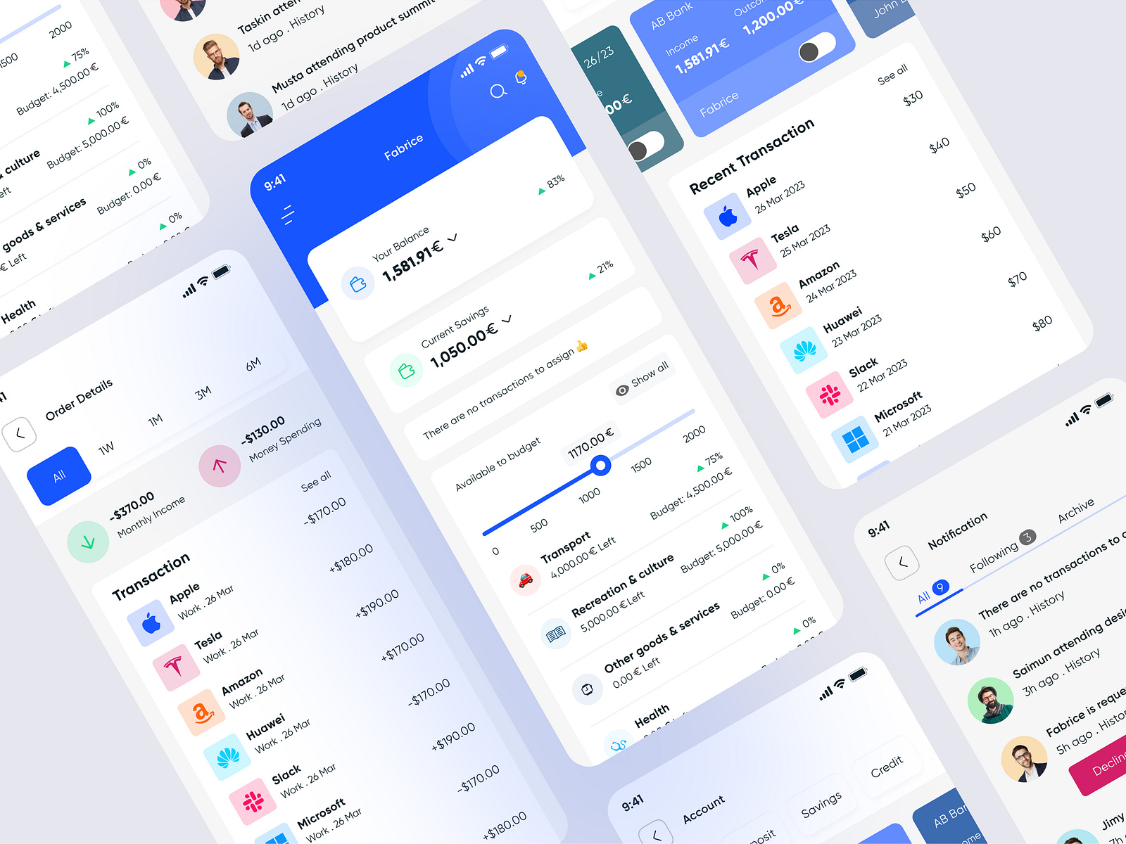 Redesign Fabrice Finance App by Md Mainul Islam on Dribbble