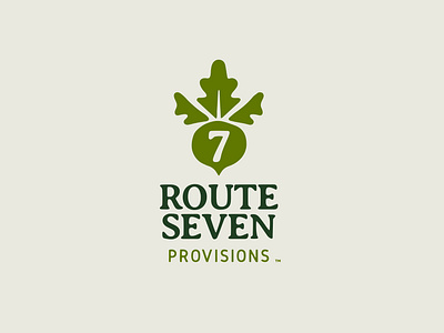 Route Seven Provisions Logo beet branding farm food leaf local logo organic pickles provisions sustainable vegetables