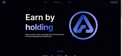 Arbinomics - Earn $ARB by holding, staking, or farming $ARBI arbitrum branding crypto design ui website