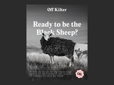 Ready to be the black Sheep? album art black and white branding design designer freelance graphic design logo poster typography