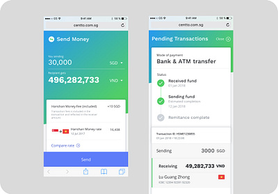 Remittence mobile website bank finance money remittances transfer money