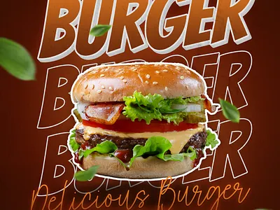 Burger Promotion Design for Social Media Post adobe photoshop adobe photoshop design branding design graphic design instagram instagram post social media social media design social media post
