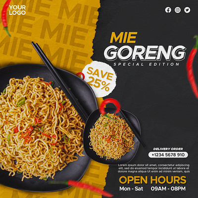 Mie Goreng Promotion Design for Social Media adobe photoshop branding food food design food promotion graphic design instagram instagram design instagram feed instagram post social media social media design social media post