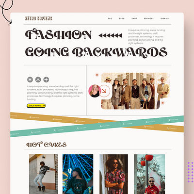Retro Clothing Website creative creative design design figma flat landing page ui uiux website design