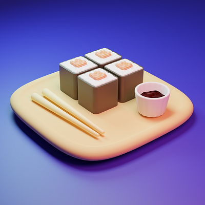 3D Modeling | Sushi | Food 3d 3d model blender design graphic design illustration sushi