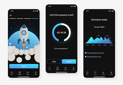 App mobile-give up smoking app appdesign appiphone appsmoke darkteam design designapp give up smoking mobileapp ui ux