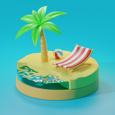 3D Modeling | Island 3d 3d model blender design graphic design illustration island