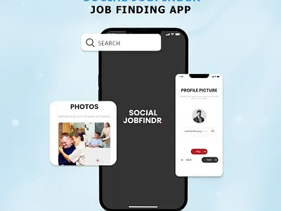 Social Jobfinder - Mobile App android app app design app development flutter ios app job finder app mobile app programming social app software company software development uiux web design web development