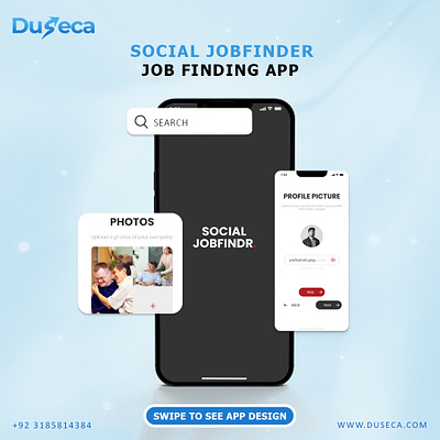 Social Jobfinder - Mobile App android app app design app development flutter ios app job finder app mobile app programming social app software company software development uiux web design web development