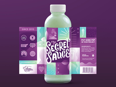 Secret Sauce branding design graphic design hot hot sauce illustration ingredient pepper personality purple sauce vector