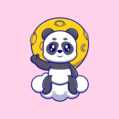 Cute panda animal illustration animal branding cartoon character design cute design graphic design illustration illustration art ilustration logo moon panda sticker ui vector vector art