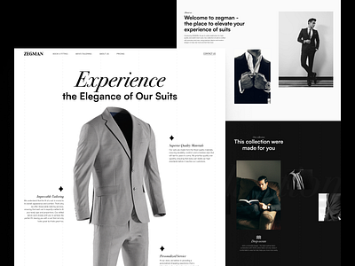Zegman - Suit & Tuxedos for men homepage app apparel clother clothing design fashion fashion store footer homepage layout online shop store style suit ui uiux wear web web design