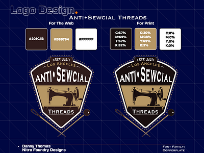 Anti•Sewcial Threads Logo/Branding Design adobe adobe illustrator branding branding design design figma graphic design illustrator logo notion vector