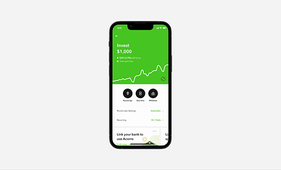 Account Value Banner app finance fintech graph invest performance product