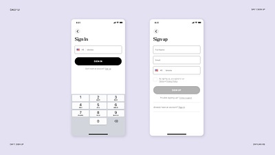 Daily UI #001: Sign Up app daily ui design ui