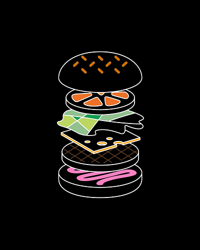 Burger illustrated adobe ai black branding burger design food graphic design illustration vector