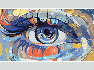 Eye bubble colorful cover curve design eye eye illustration illustration procreate uique