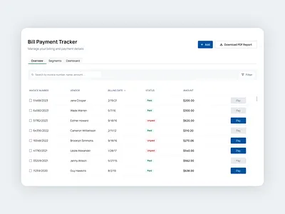 Bill Payment Tracker 🧾 app bill branding graphic design illustration minimalist payment tracker ui ux vector