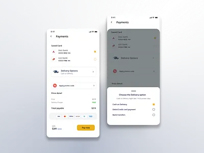 Payment screen ui