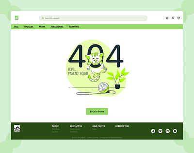 Error page_Bicyclear website 404error errorpage uidesign uxdesign