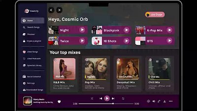 Cosmify - music streaming app app spotify clone ui