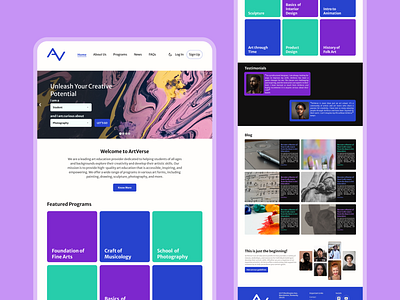 ArtVerse - Light Mode design desktop ui education home page interface light mode ui ui design uiux ux website