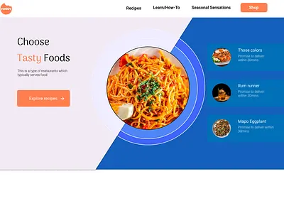 Restaurant Website Landing Page Design app design branding figma landing page design typography ui uiux design ux web design