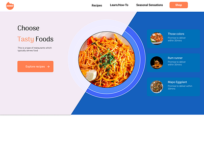 Restaurant Website Landing Page Design app design branding figma landing page design typography ui uiux design ux web design