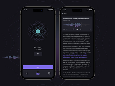 Speech synthesis IOS app app design figma player ui ux