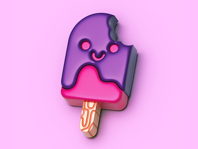 Happy Treat 3d ice cream illustration illustrator inflate render the creative pain vector