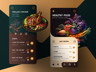 Food mobile app figma healty mobileapp mobiledesign nutrition ui uidesign userexperience userinterface ux uxdesign