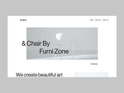 FurniZone branding chair creative decoration ecommerce furniture furniture website design hero section homepage interior light mode logo minimal sajon shop sofa store ui