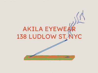 AKILA NYC akila design drawing eyewear graphic design hand drawn illustration incense nyc texture type vector