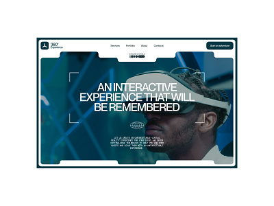 360Experience. VR agency 360 branding design digital figma futurism graphic design interaction landing page layout minimal minimalism product typo typographic ui ux vr web3 website