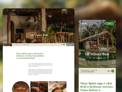 Yoga Trip to Bali bali branding clean color design friendly green homepage landing page mindful minimal photos retreat travel ui ux web webflow website yoga