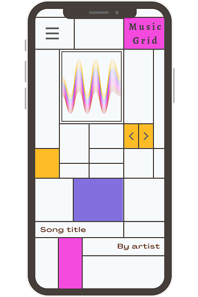 Music player design (Mondrian style) #DailyUi Challenge #009 app dailyui graphic design ui