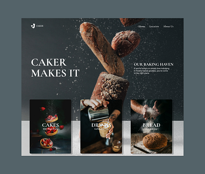 CAKER WEBSITE DESIGN bakery branding deasign fancy graphic design landing page logo ui website