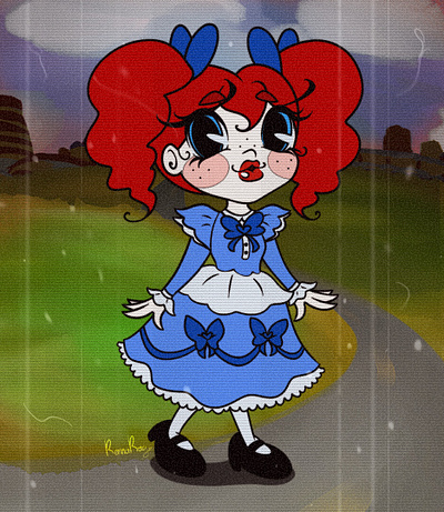 Rubber Hose Poppy 1920s cute design fan art horror horror game illustration poppy poppys playtime rubber hose stylized