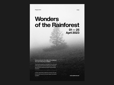 032 Exhibition black and white branding cartaz clean clean design design duotone exhibition forest graphic design grid illustration layout minimalism nature noise photoshop poster rainforest type