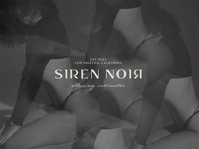 Siren Noir apparel badge brand identity branding design graphic design lingerie logo typography