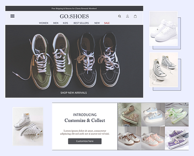 Go Shoes - Online eCommerce store!! branding design ecommerce ui ux webdesign